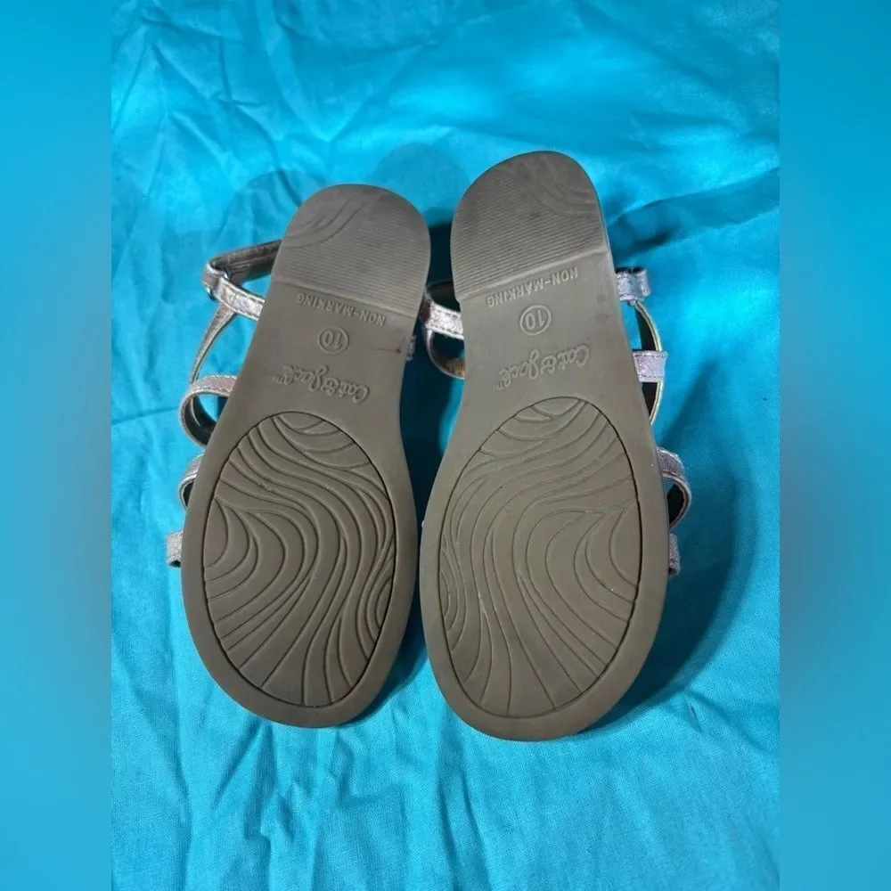 Cat & Jack Sandals Slip Ons Velcro Closure EPC Size 10 Excellent Preloved Condit